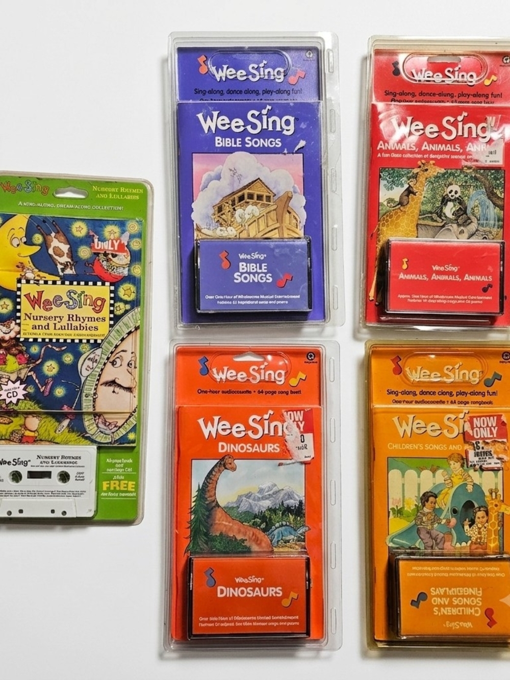 Vintage Wee Sing Children's Cassette & Songbook Lot 5pcs